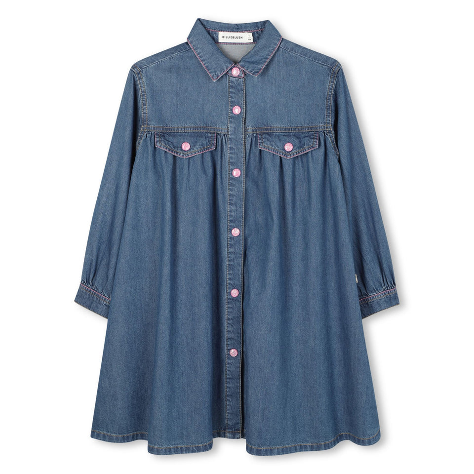 Billie Blush Long Sleeve Denim Dress