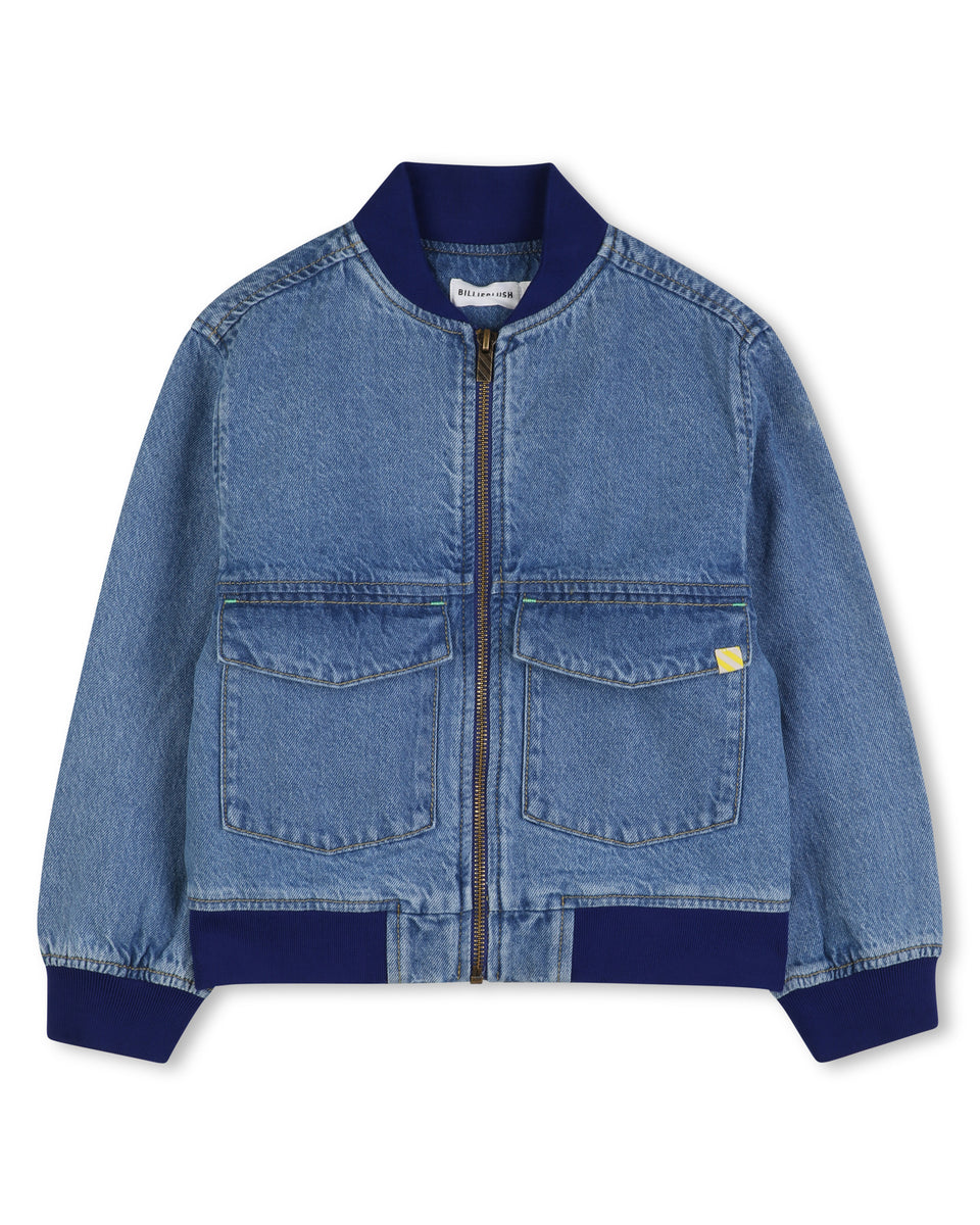 Billie Blush "Yeah" Denim Bomber Jacket