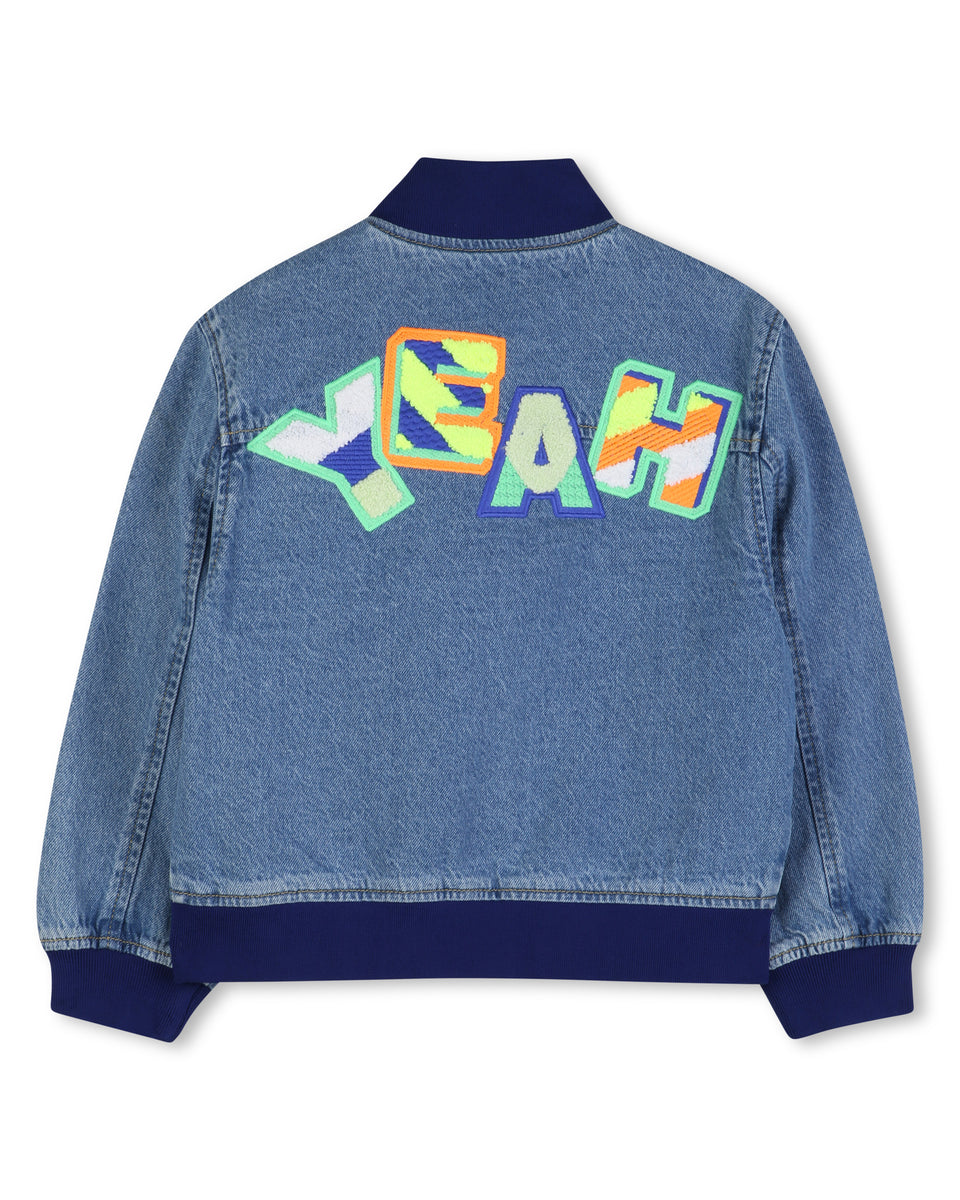 Billie Blush "Yeah" Denim Bomber Jacket