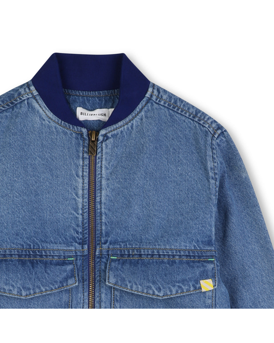 Billie Blush "Yeah" Denim Bomber Jacket