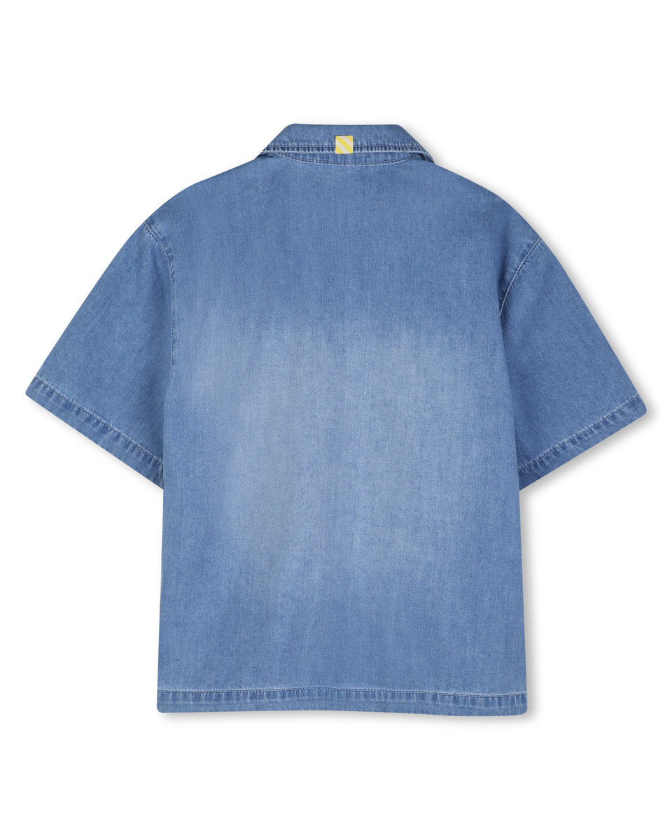 Billie Blush Denim S/S Button Down Shirt