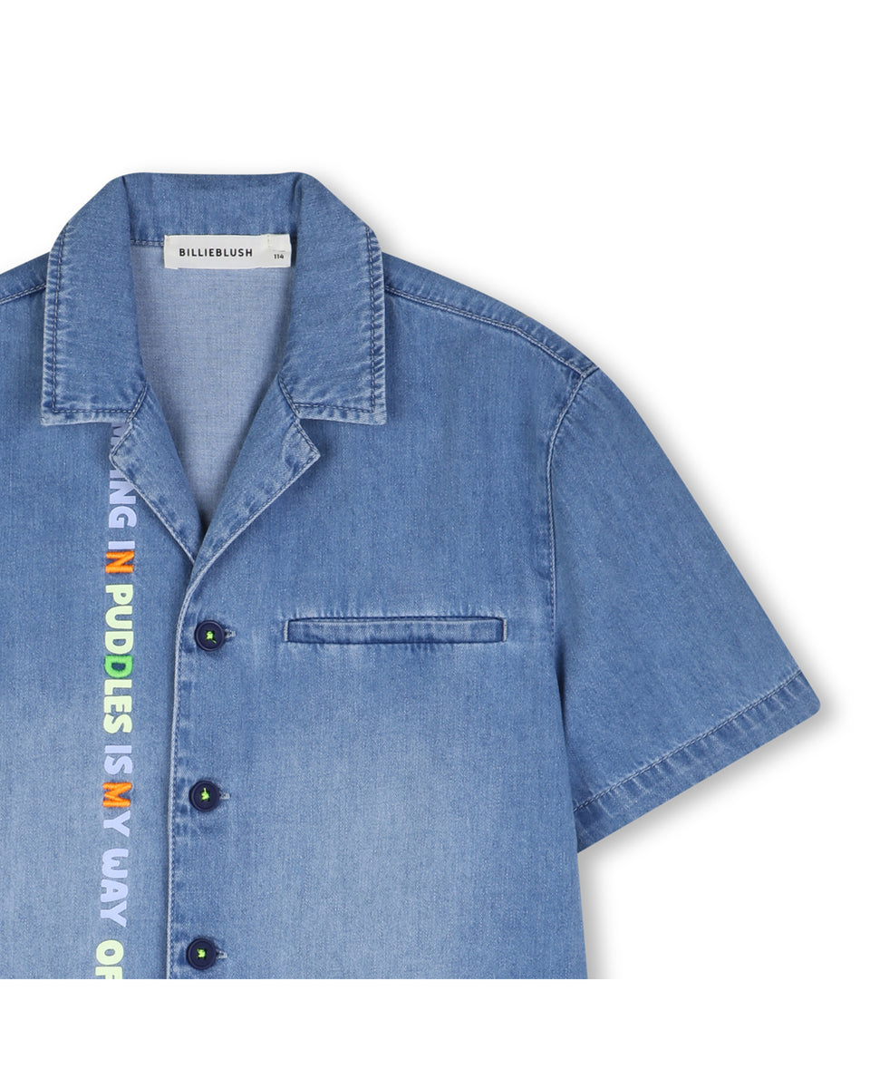 Billie Blush Denim S/S Button Down Shirt