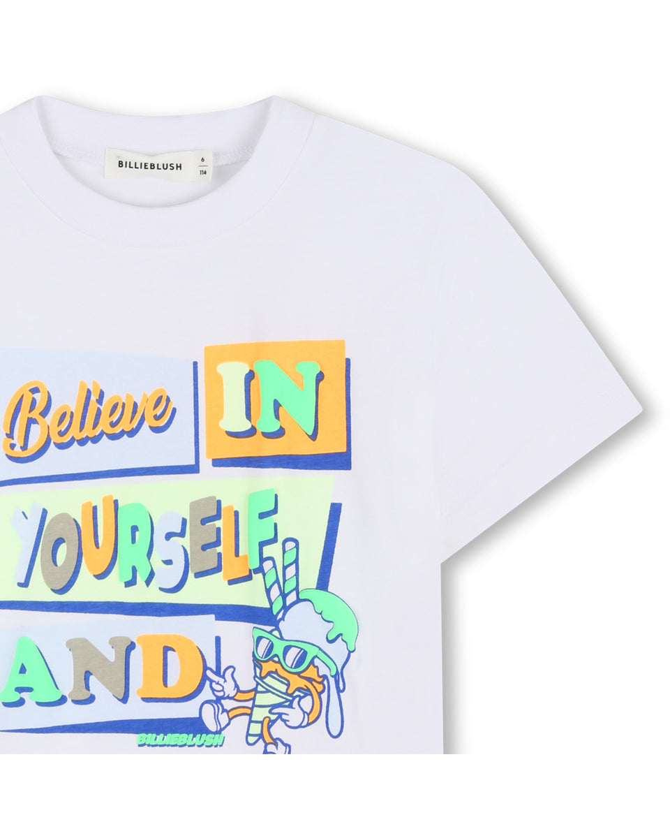 Billie Blush White Boys Graphic S/S T-Shirt