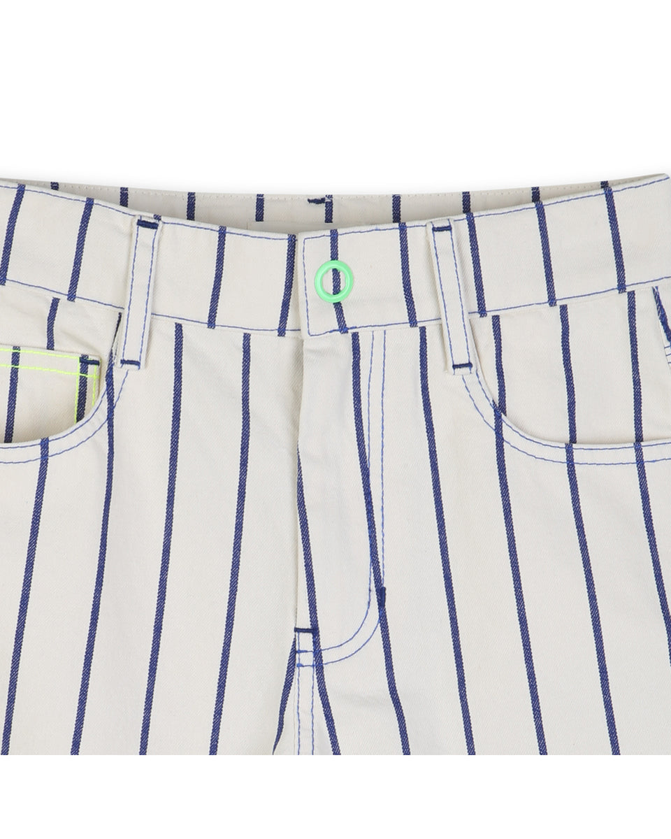 Billie Blush White/Blue Striped Bermuda Shorts