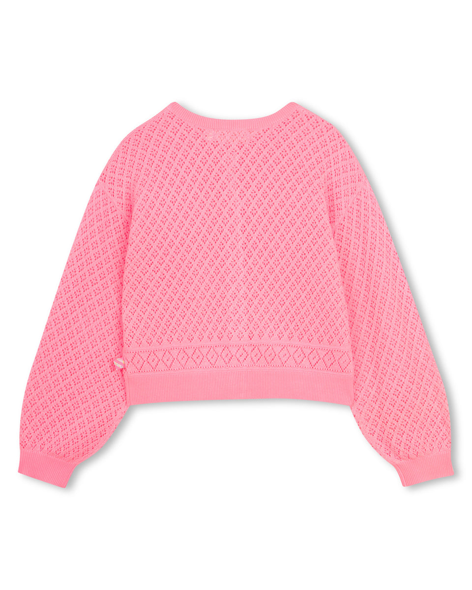 Billie Blush Fuschia Knit Glitter Cardigan