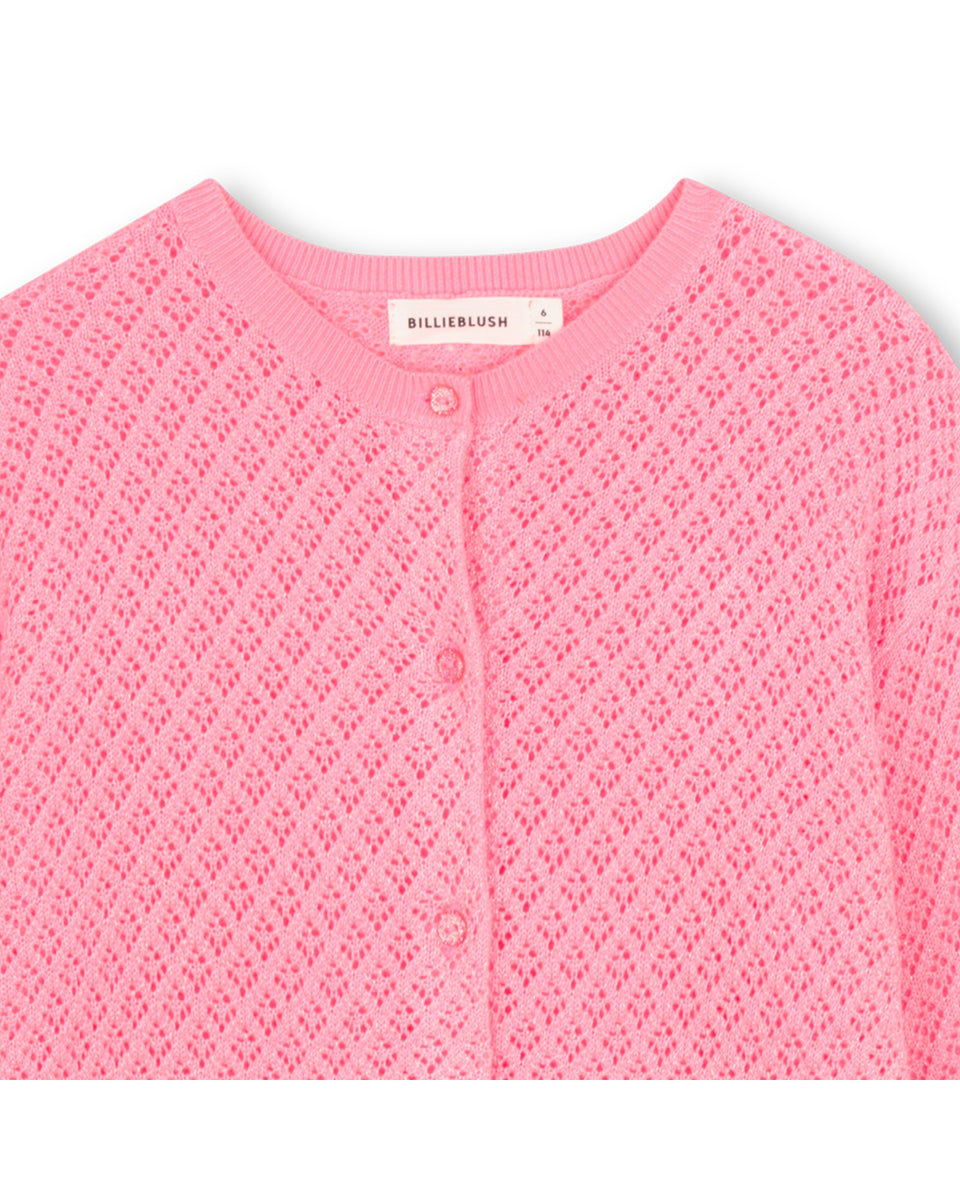 Billie Blush Fuschia Knit Glitter Cardigan