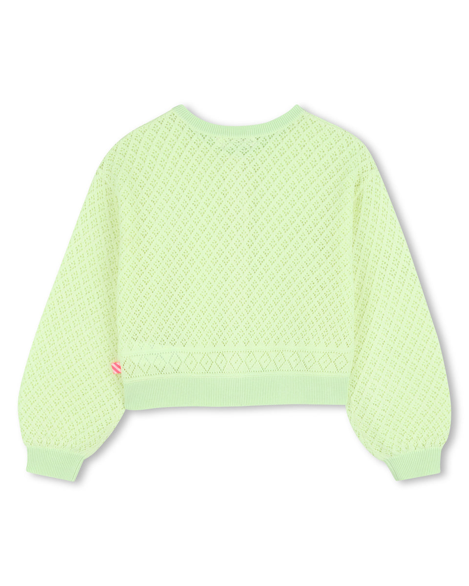 Billie Blush Green Lemon Knit Glitter Cardigan