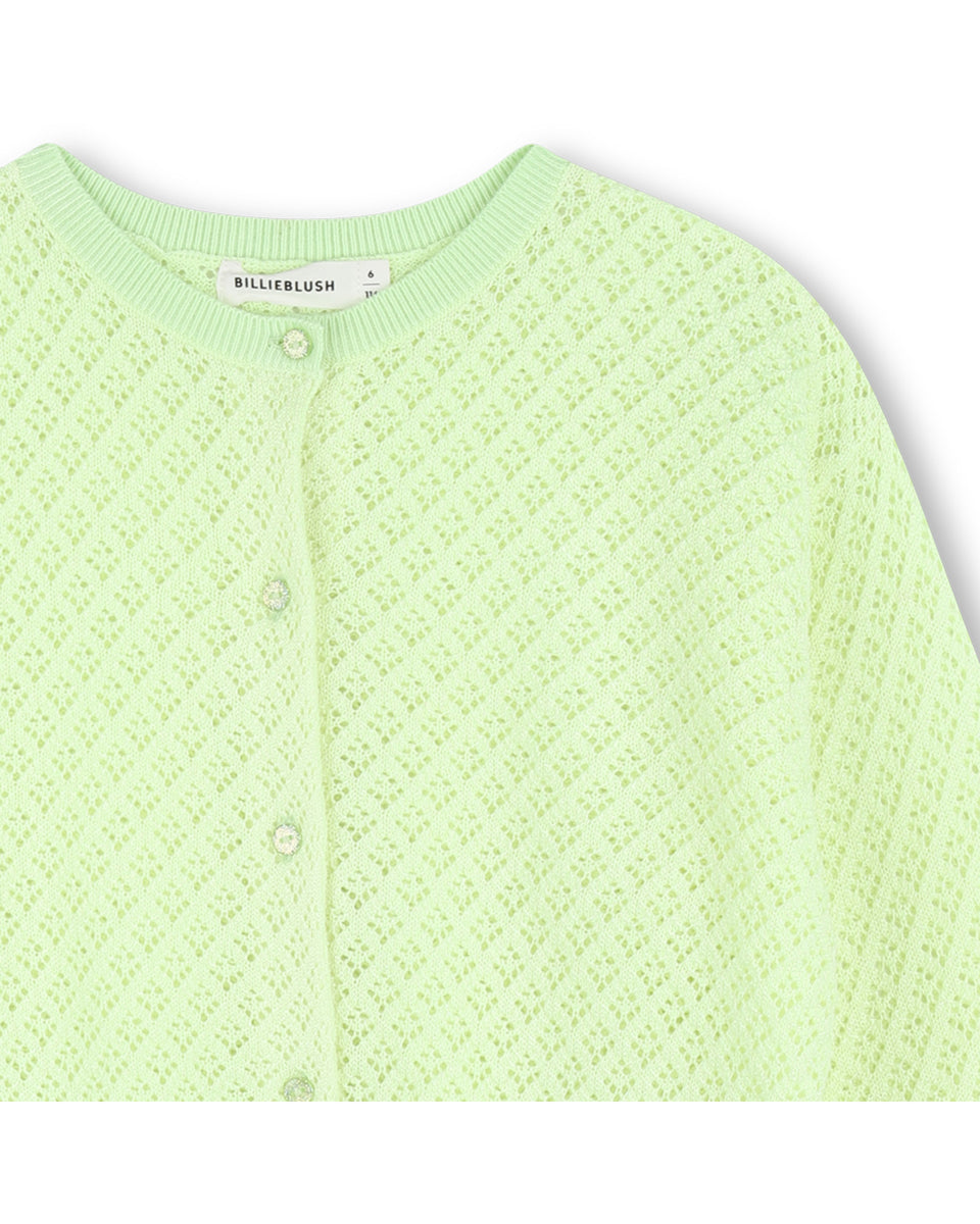 Billie Blush Green Lemon Knit Glitter Cardigan