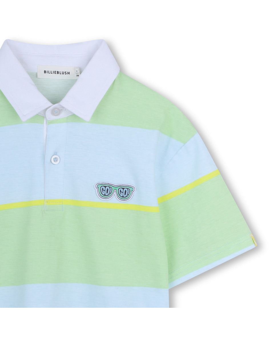 Billie Blush Sea Green Stripe S/S Polo Shirt