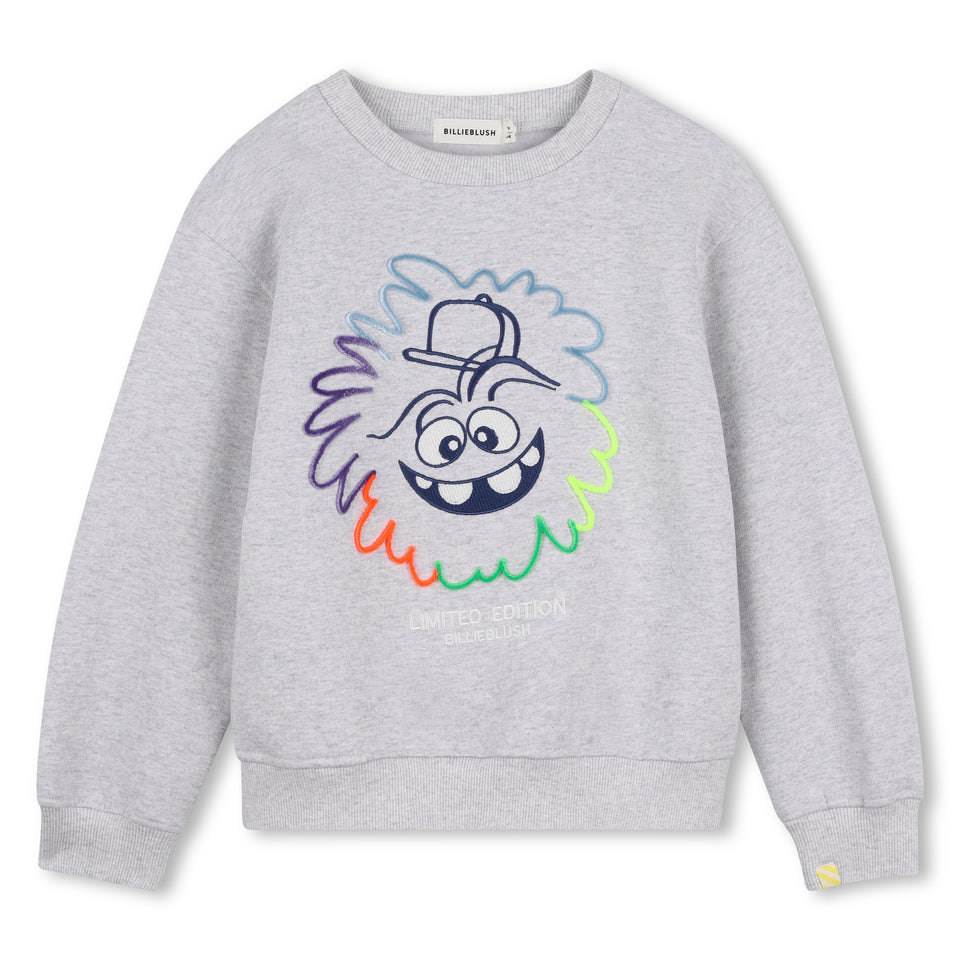 Billie Blush Chine Grey Monster Graphic Crewneck Sweatshirt