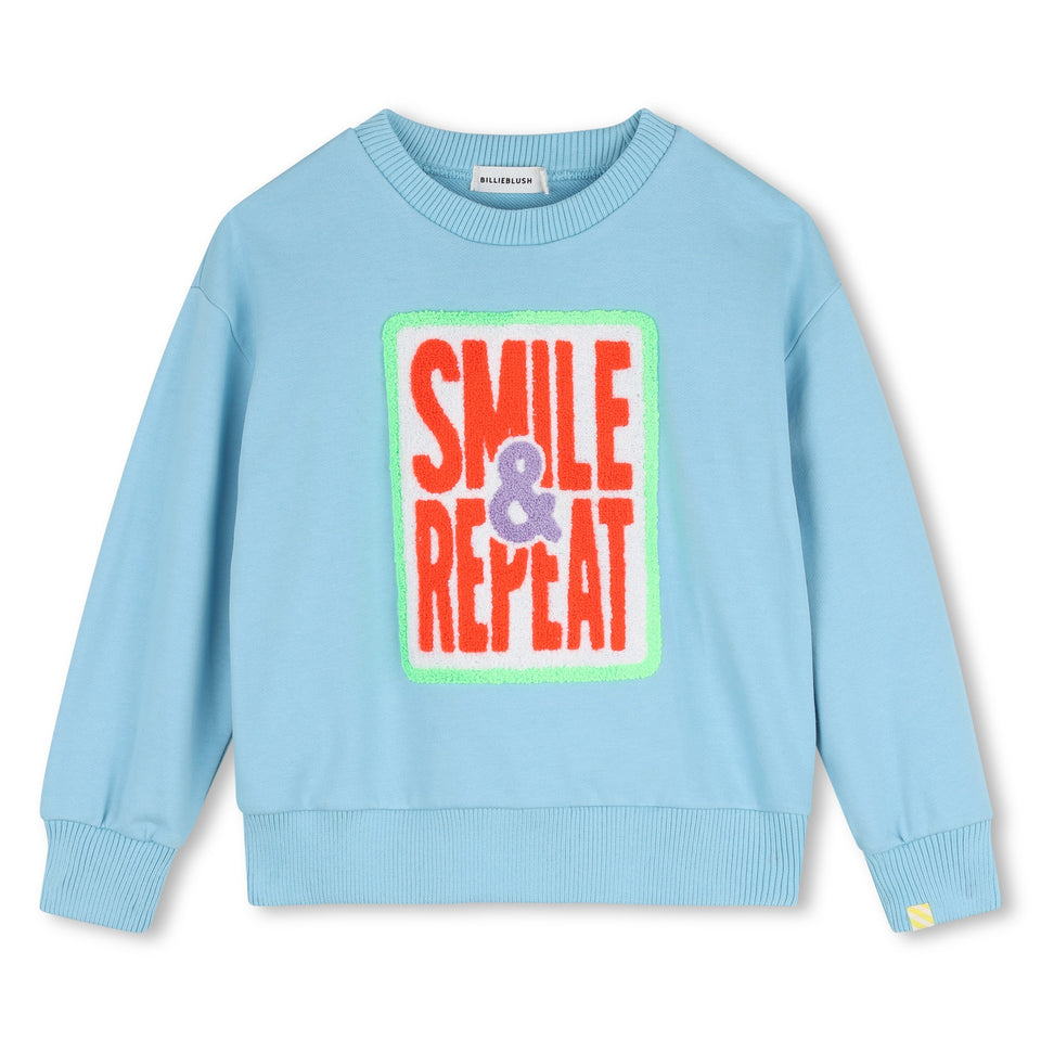 Billie Blush Blue Smile & Repeat Crewneck Sweatshirt