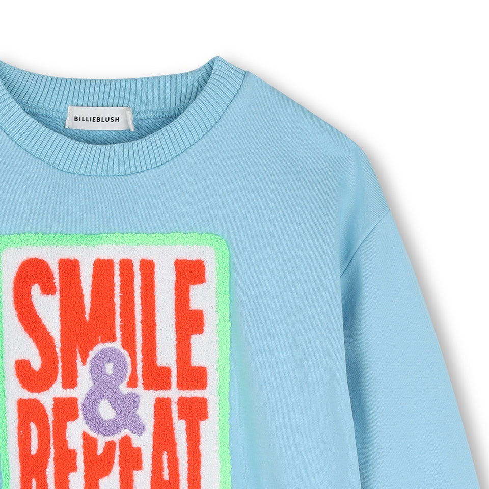 Billie Blush Blue Smile & Repeat Crewneck Sweatshirt