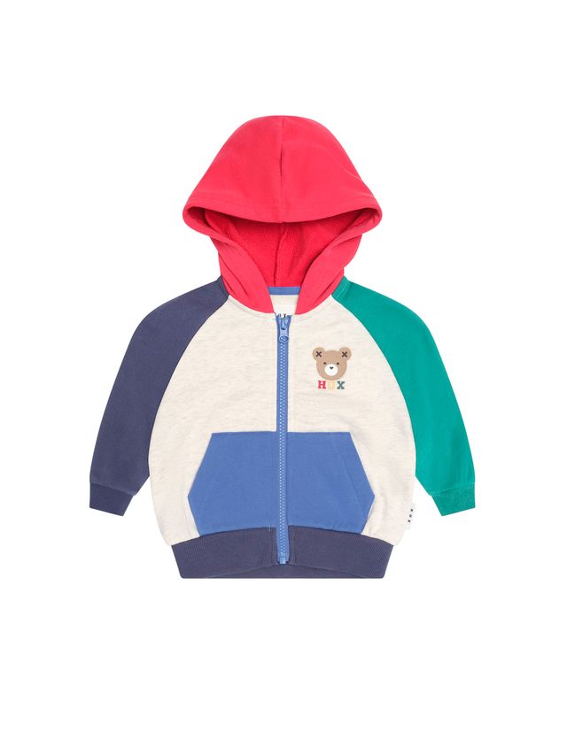Hux Multi Colour Block Raglan Hoodie