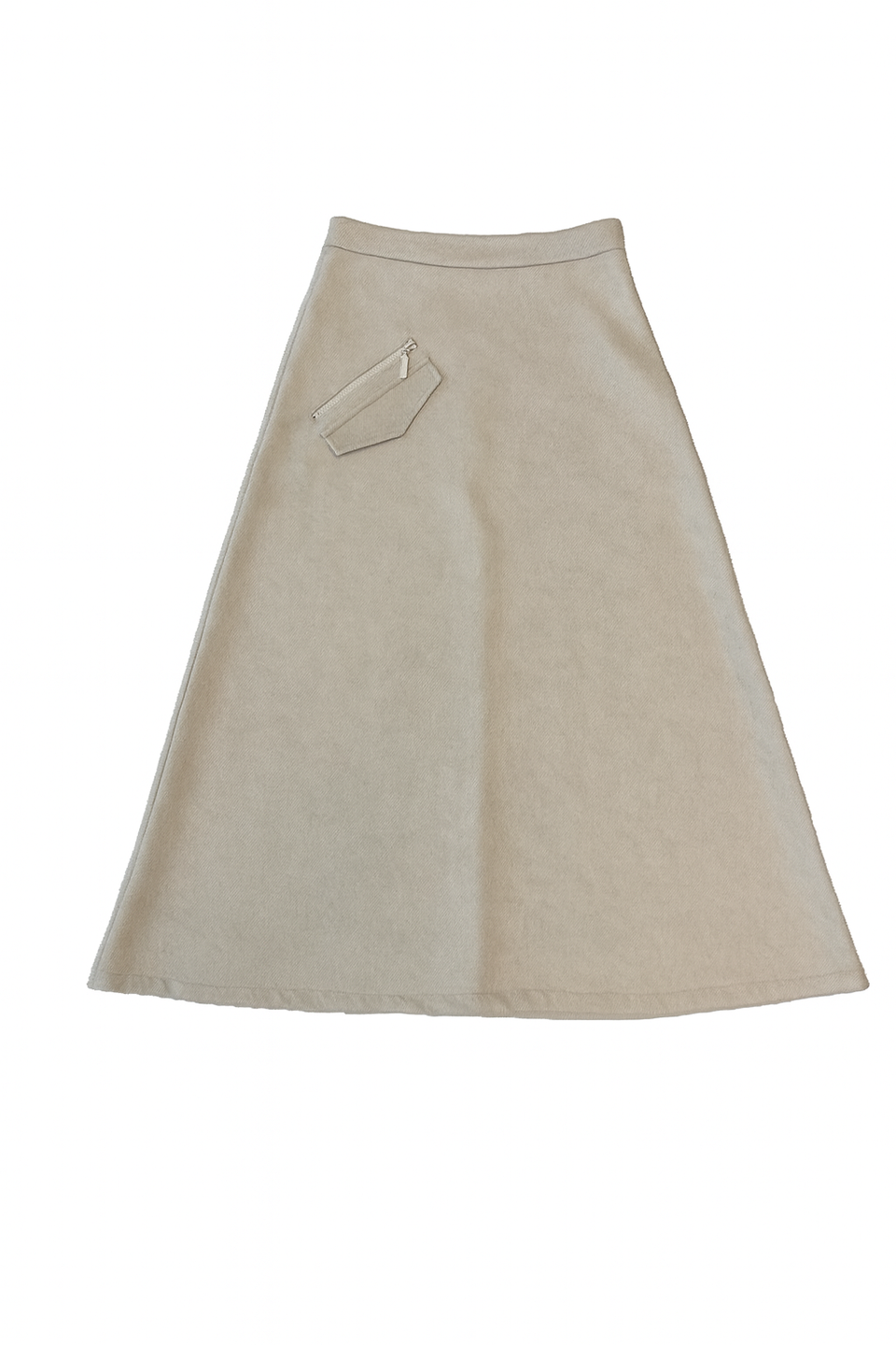 Marli Riches Cream Wool Pocket Zipper Skirt