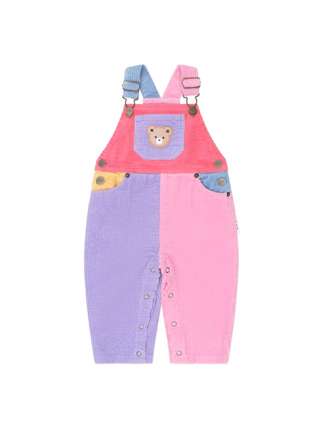 Hux Multi Girl Colorblock Cord Overall