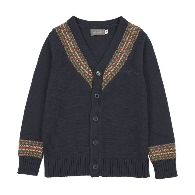 Sweet Threads Blue Nordic Accent Knit Cardigan