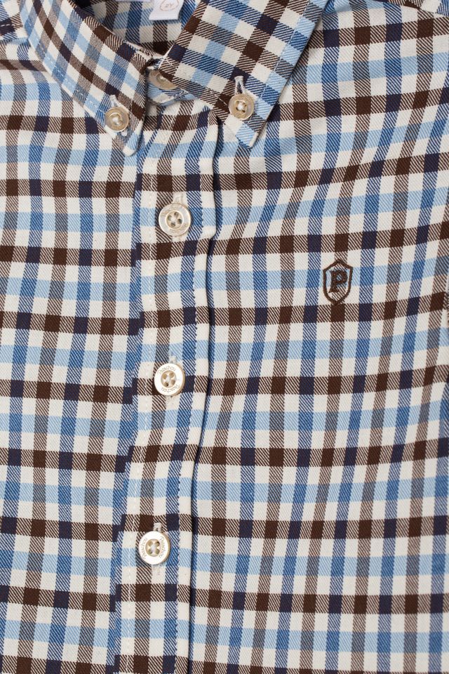 Patachou Blue/Brown Checked Shirt