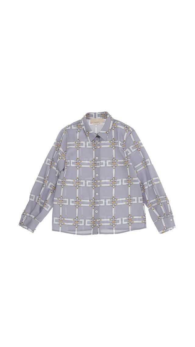 Elisabetta Franchi Lilac/Ivory Twill Print Shirt