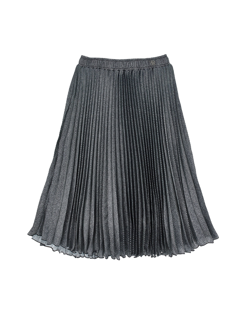 Ermanno Scervino Grey Metallic Pleated Skirt