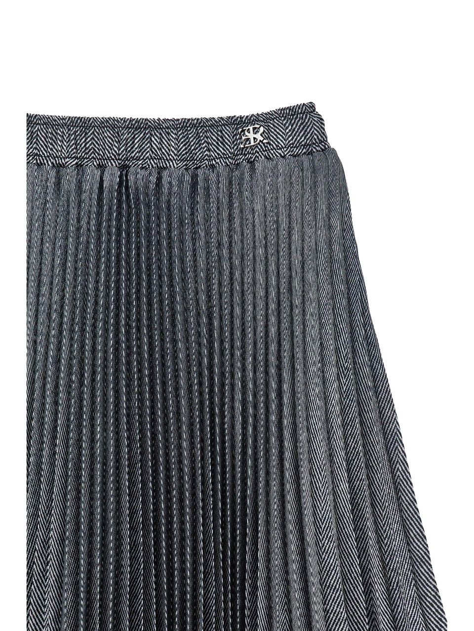 Ermanno Scervino Grey Metallic Pleated Skirt