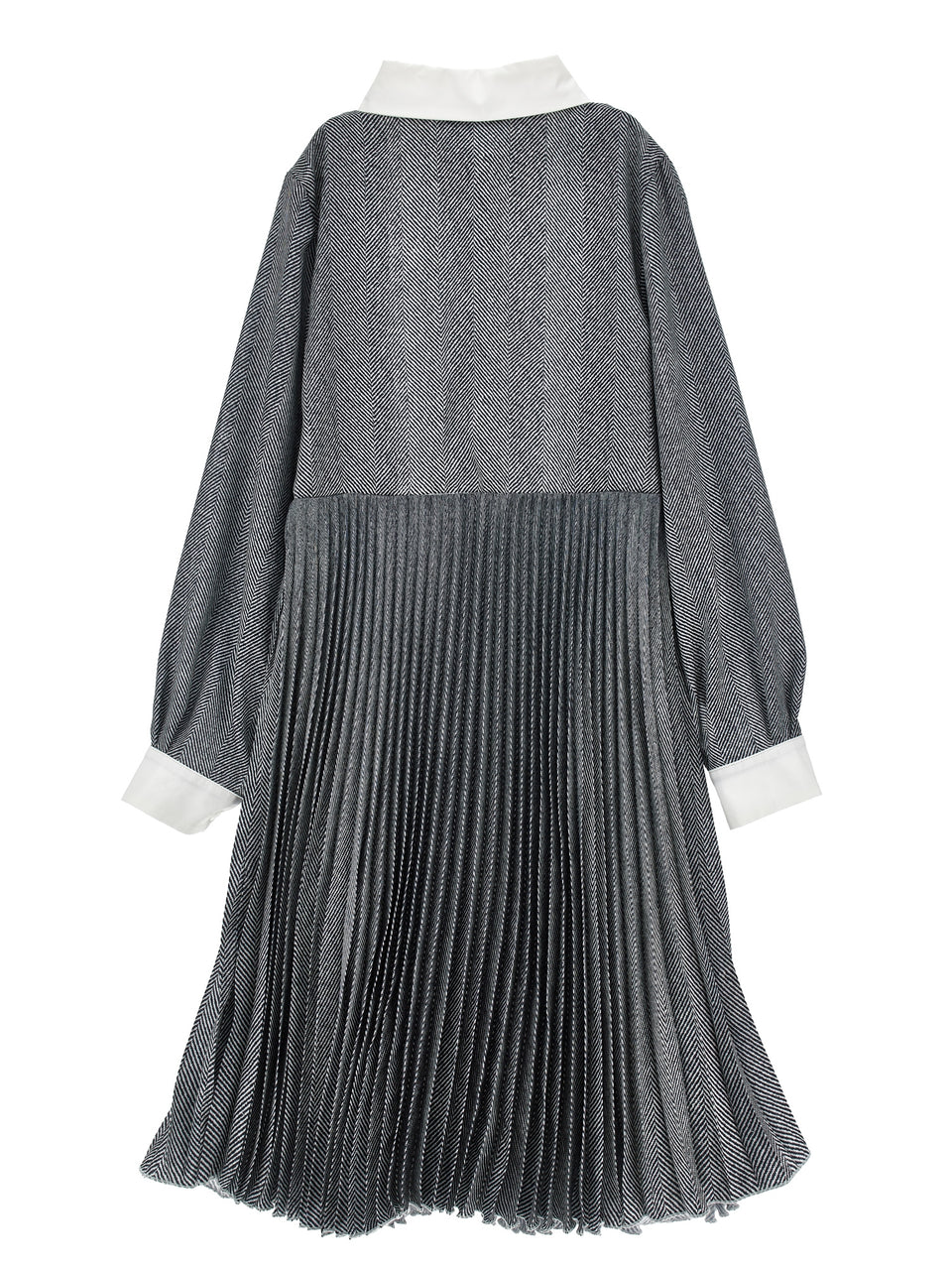 Ermanno Scervino Grey Metallic Pleated Collar Dress