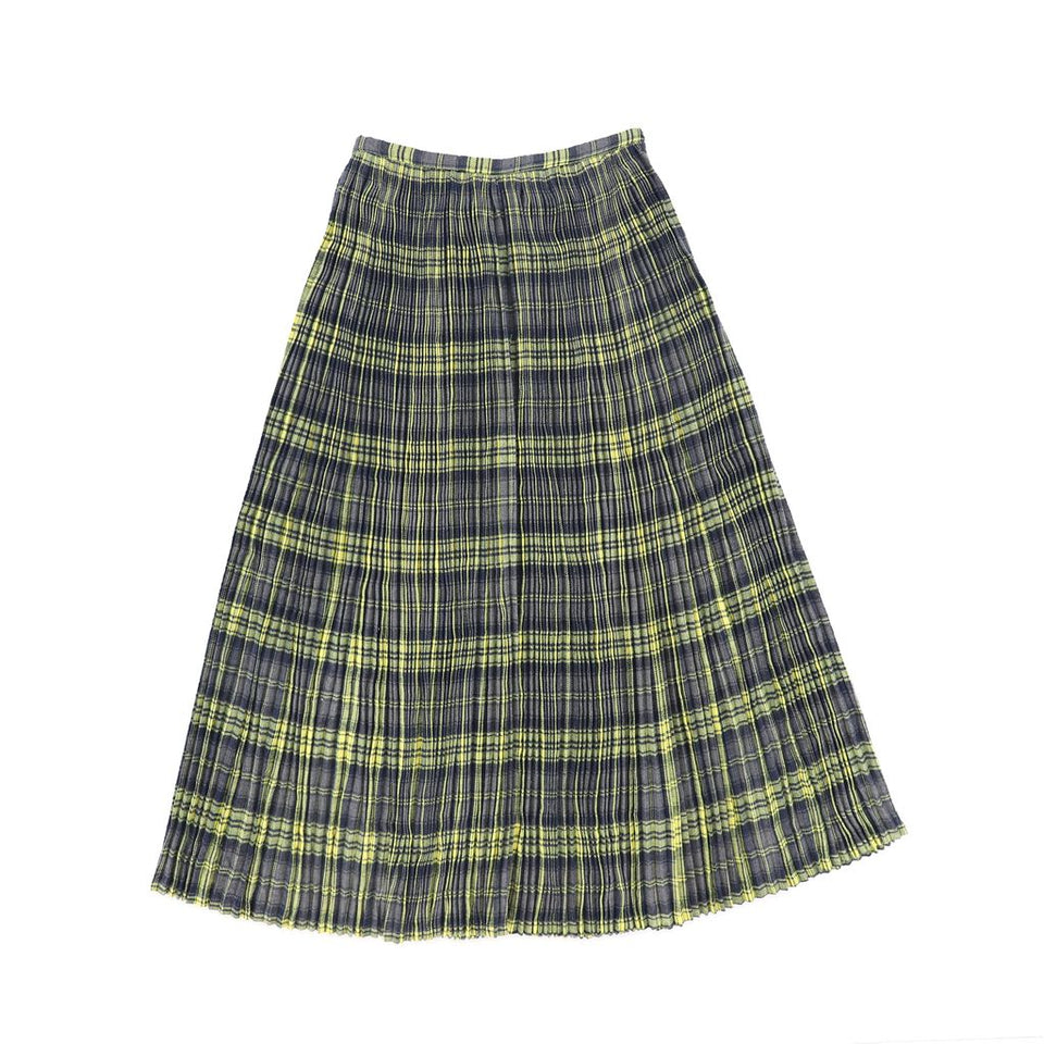 Valentina Grey Gathered Plaid Maxi Skirt
