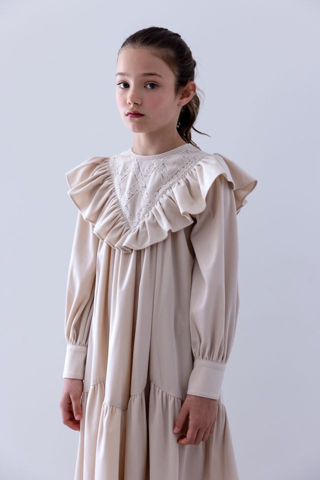 Petite Amalie Winter Snow Criss Cross Cord Dress