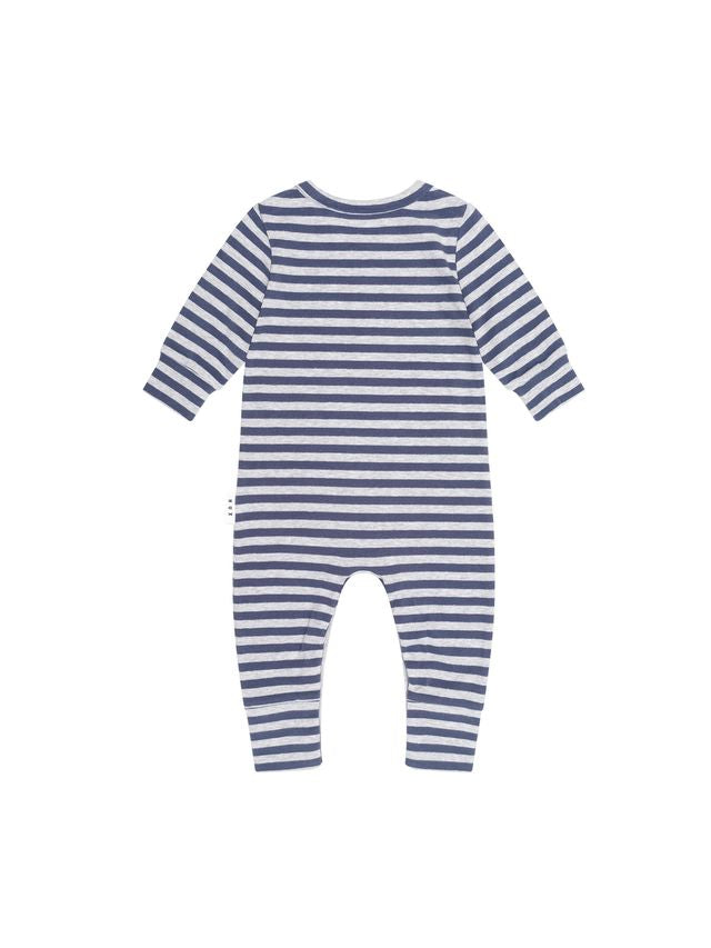 Hux Ink/Grey Marle Stripe Hux Romper