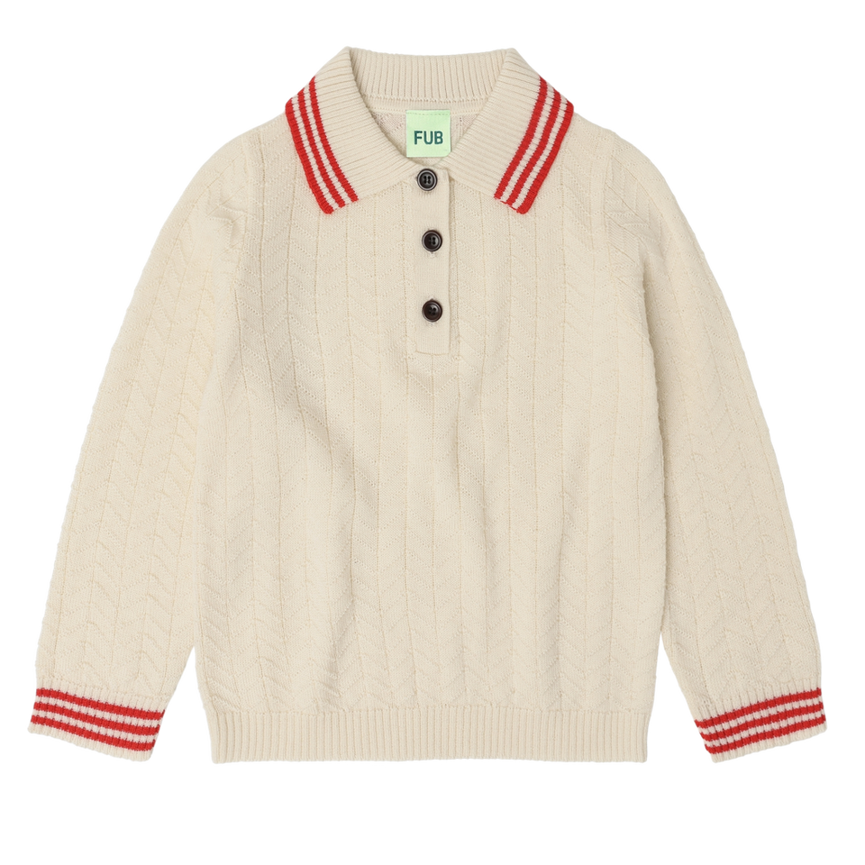 Fub Ecru Zigzag Polo