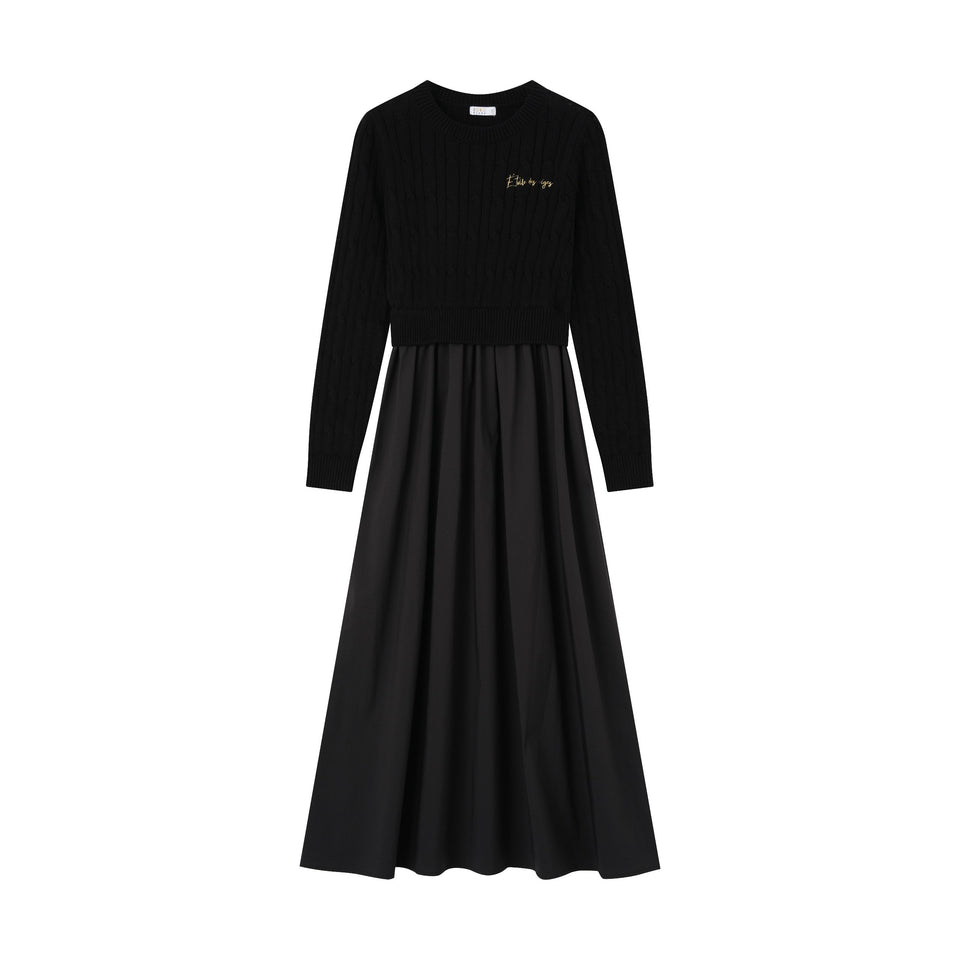 Coco Blanc Black Cable Robe