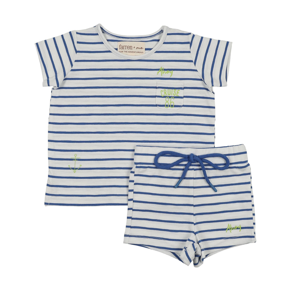 Farren & Me Royal Blue Stripes Track Set
