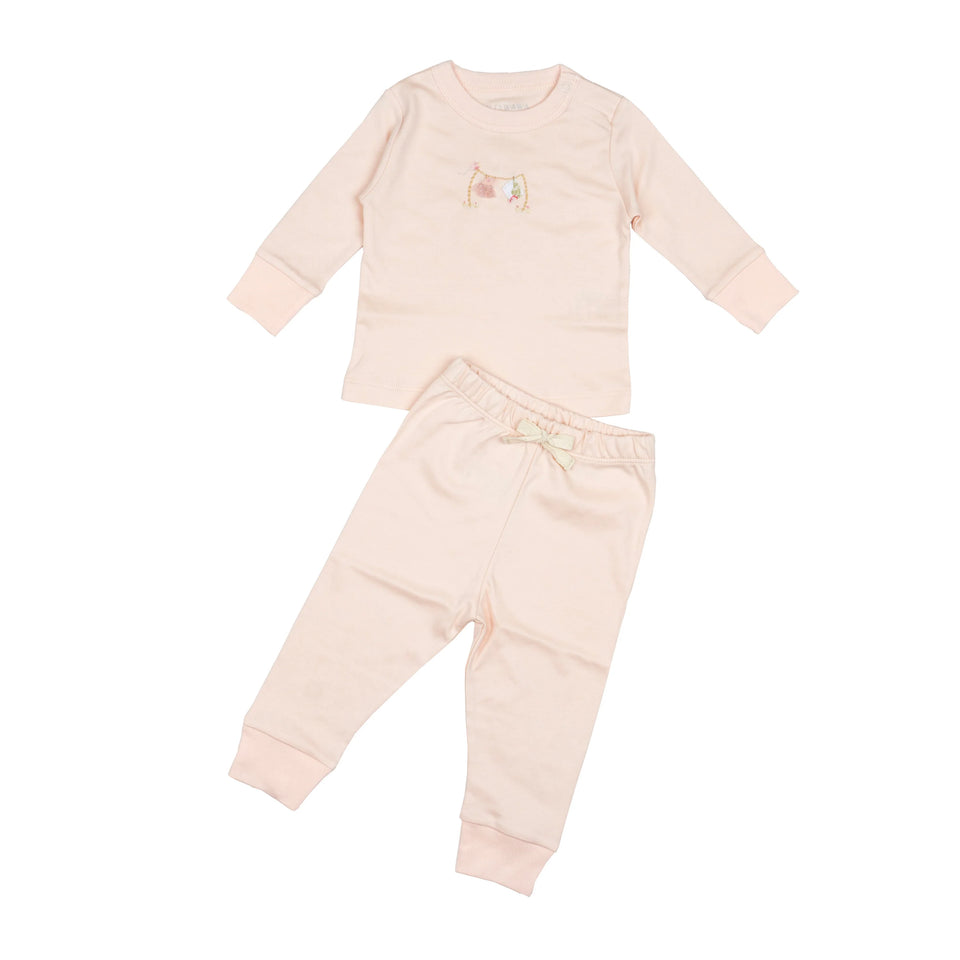 Wild Wawa Pink Clothesline Embroidered 2pc Set