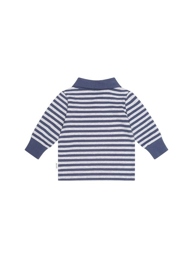 Hux Ink Grey Marle Ink Stripe Polo