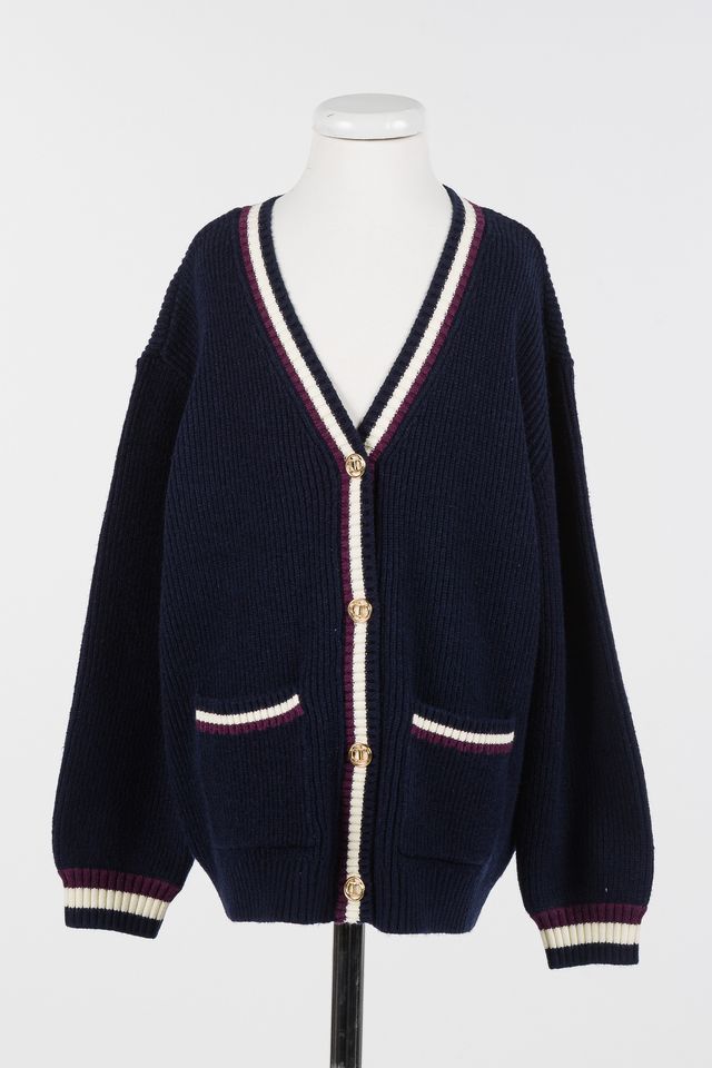 Twinset Classic Blue Knit Cardigan
