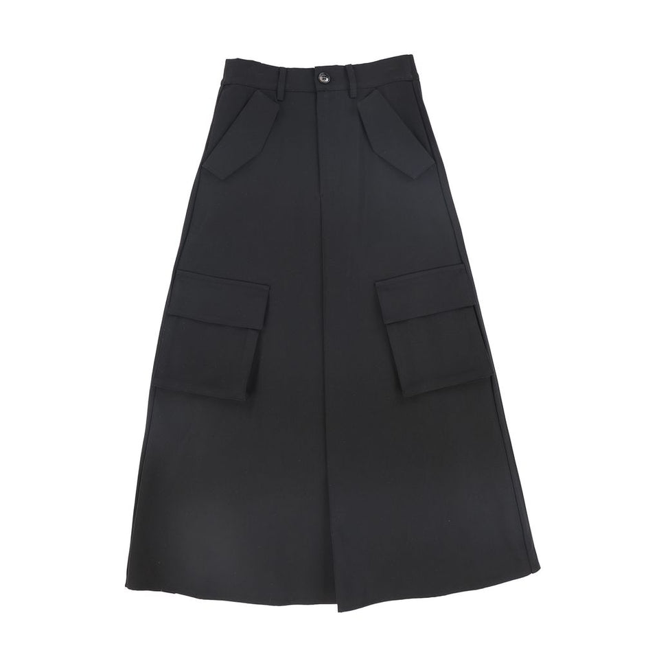 Valentina Black Pleated Cargo Skirt