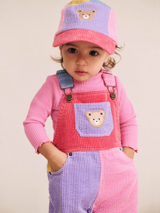 Hux Multi Girl Colorblock Cord Overall