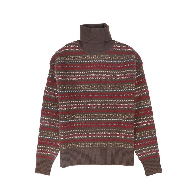 Valentina Brown Fair Isle Turtleneck