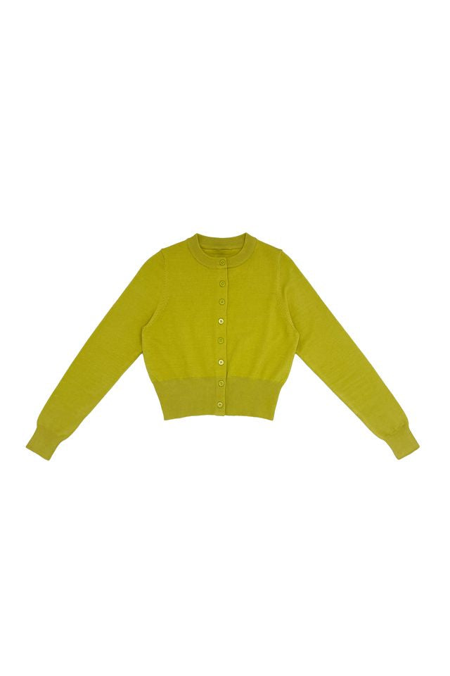 Elle oh Elle Kate Chartreuse Cardigan