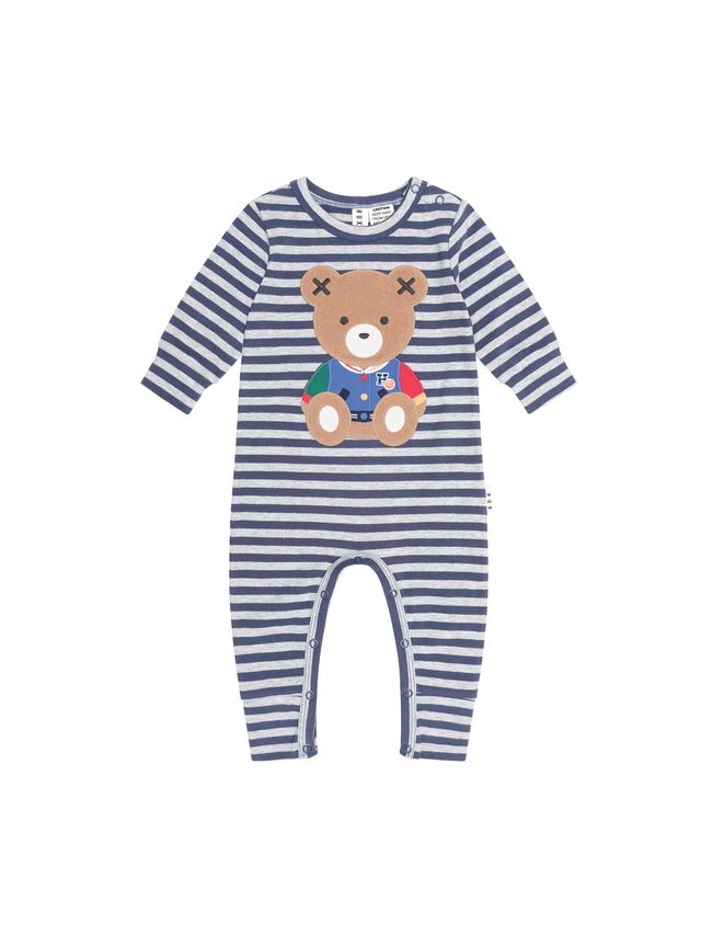 Hux Ink/Grey Marle Stripe Hux Romper