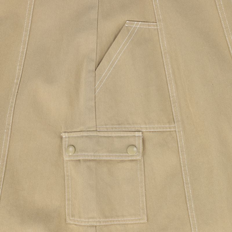 Valentina Tan Cargo Stitch Detail Maxi Skirt
