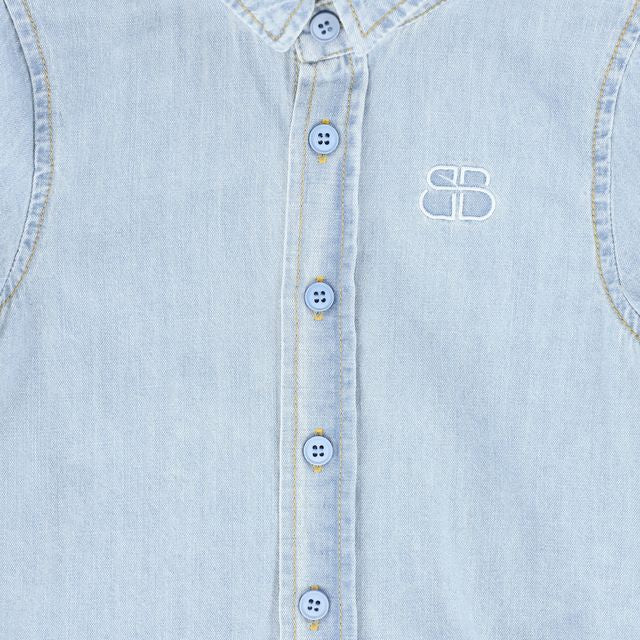 Bamboo Light Blue Denim S/S Logo T-Shirt
