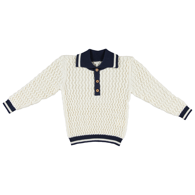 Bebe Organic Noa Cable Knit Polo