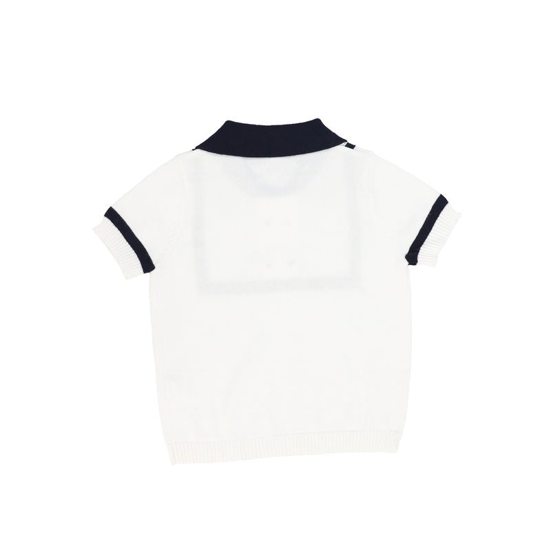 Bace Ivory Collared Trim Sweater