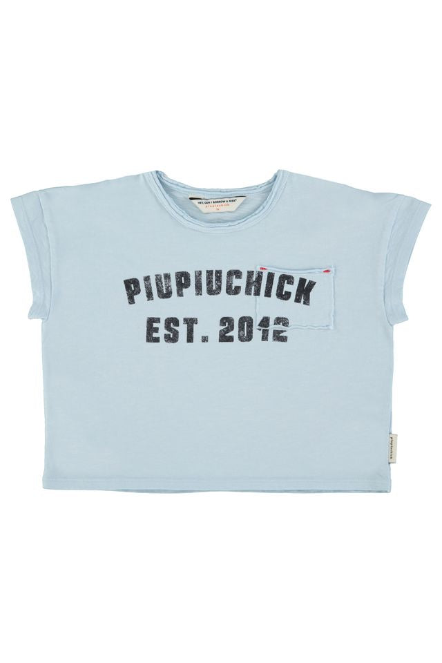 Piupiuchick Light Blue "Piupiuchick" Print T-shirt