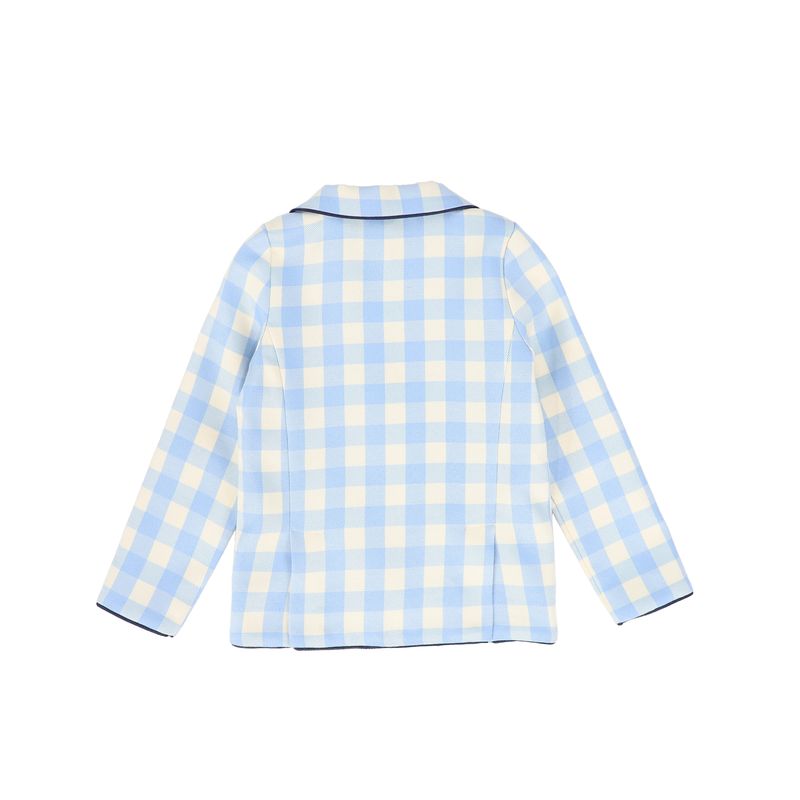 Le Bourdon Light Blue Checked Pocket Blazer