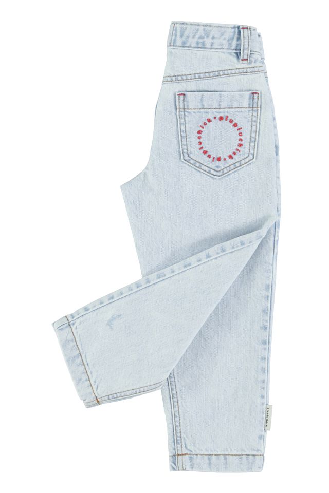 Piupiuchick Washed Light Blue Mom Fit Pants