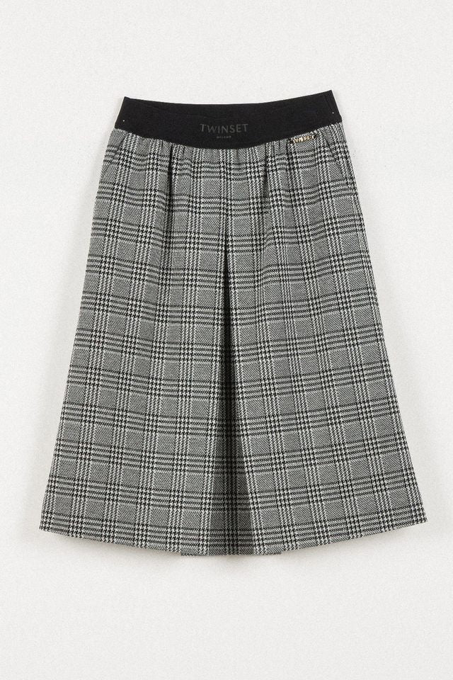 Twinset Prince of Wales Snow/Black Milano Skirt-Runs extremely big must size down