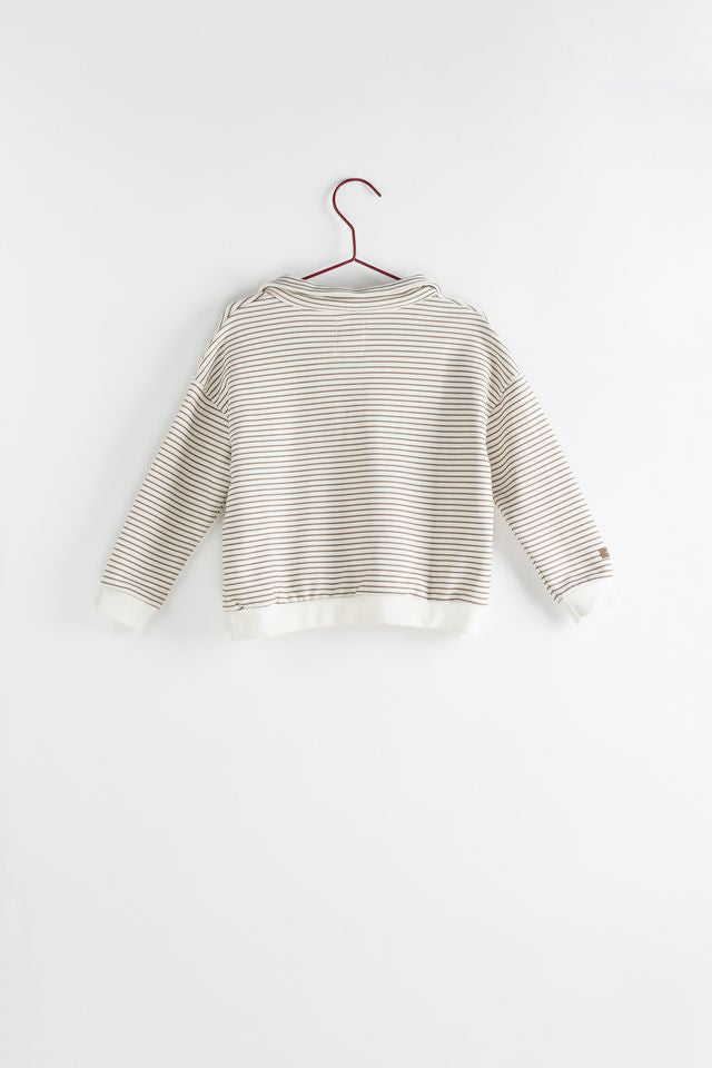 Please Mom Stripe Half Zip Sweater