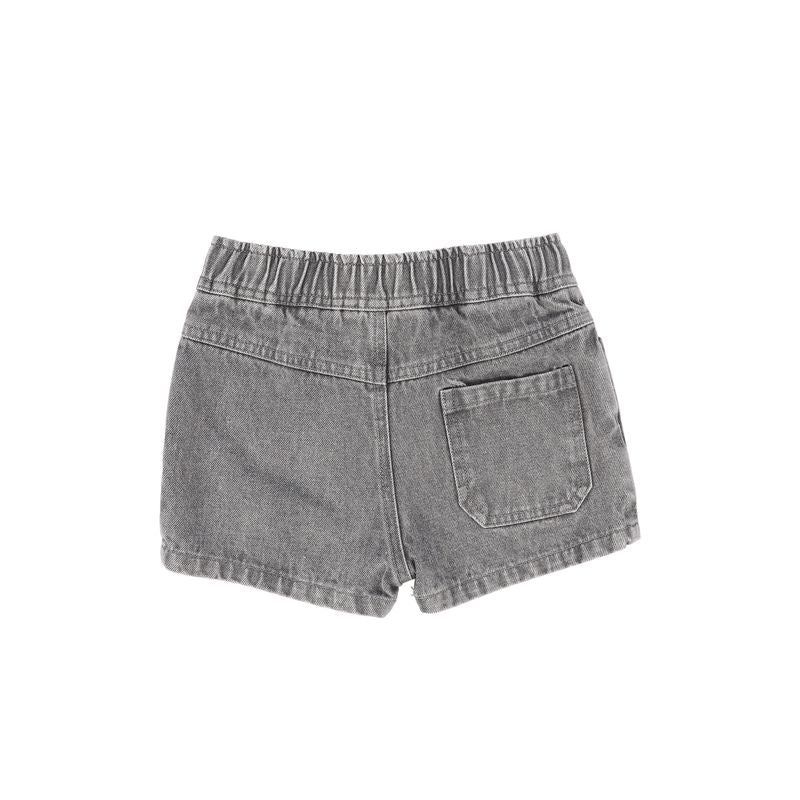 Le Bourdon Gray Denim Pocket Shorts