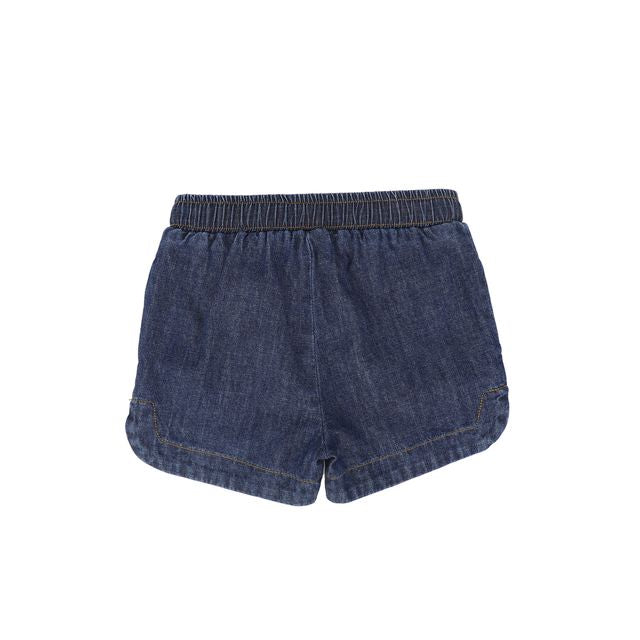 Bamboo Blue Denim Drawstring Shorts